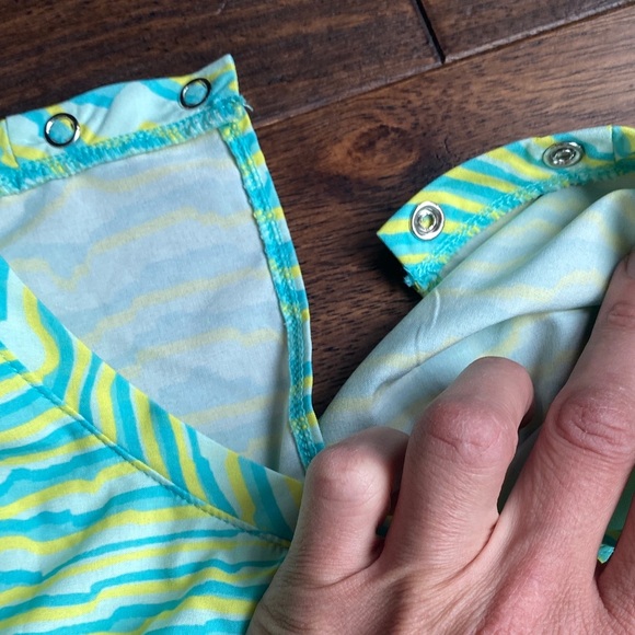 Zella Kids Lime Green and Aqua Romper - Picture 10 of 12